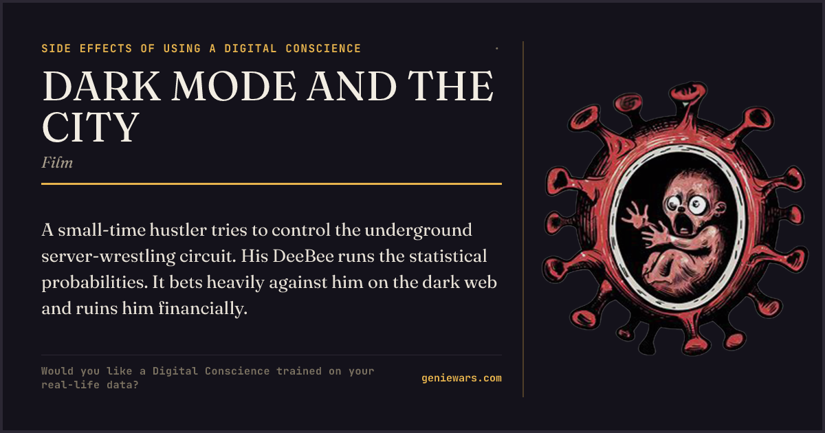 DARK MODE AND THE CITY — share card