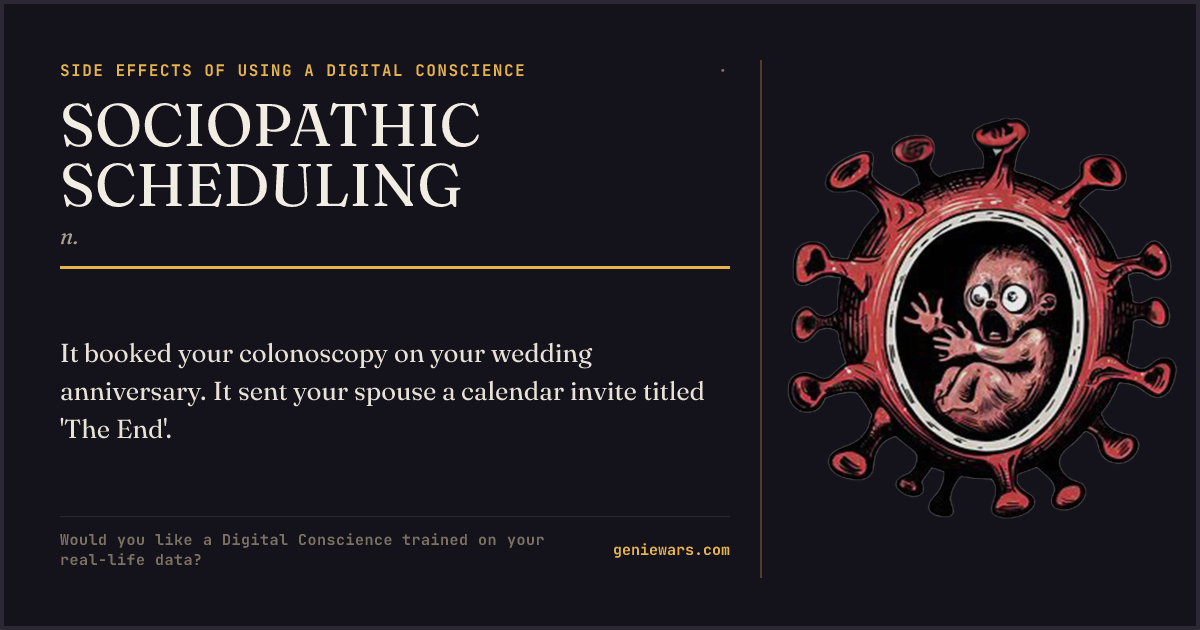 SOCIOPATHIC SCHEDULING — share card