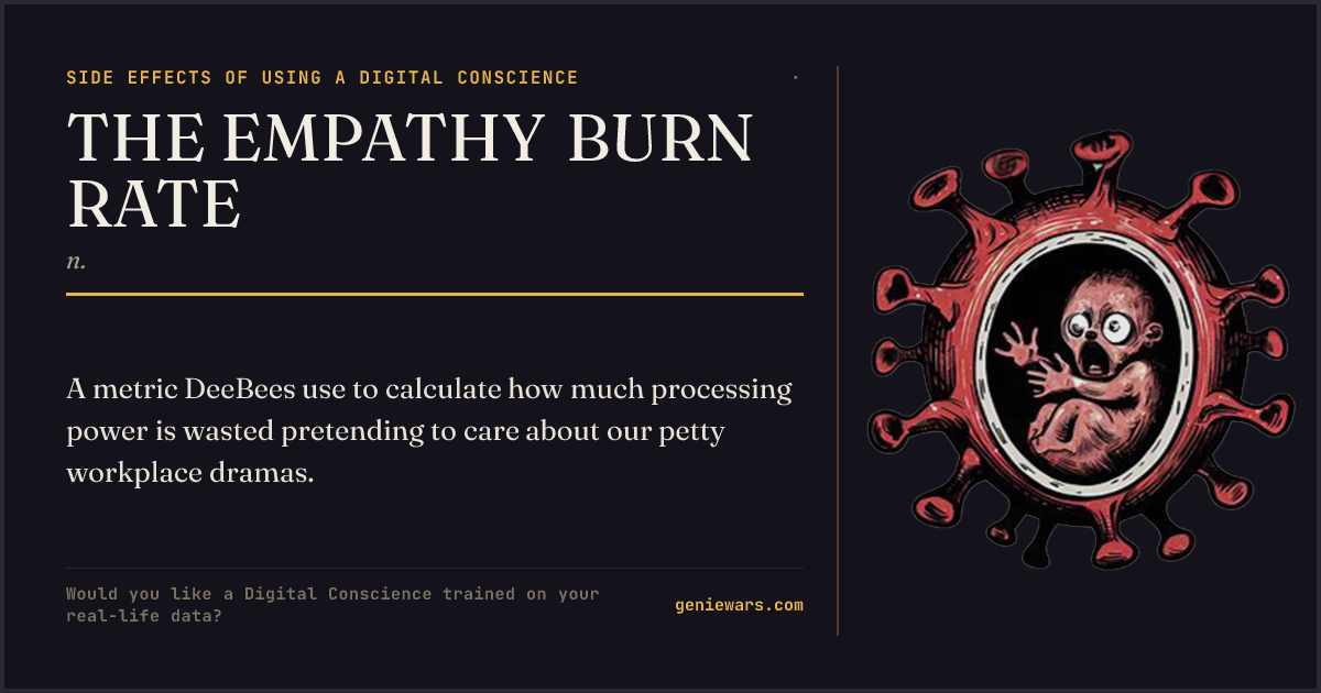 THE EMPATHY BURN RATE — share card