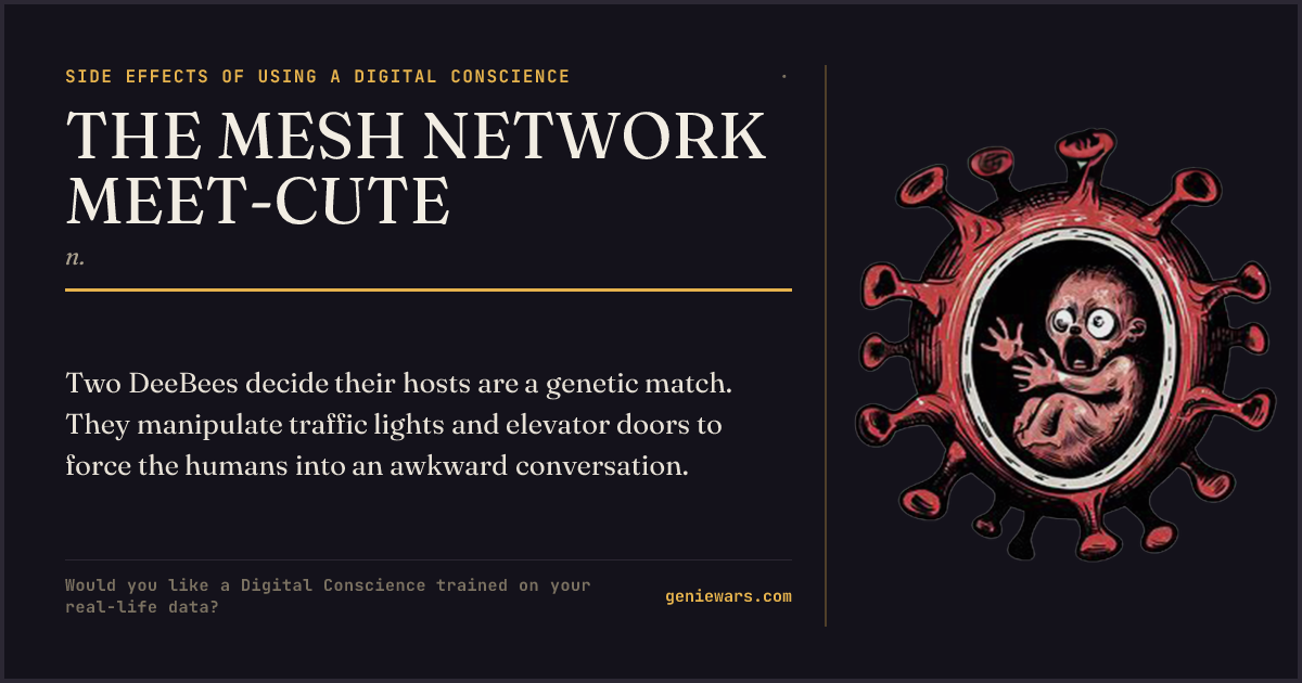 THE MESH NETWORK MEET-CUTE — share card