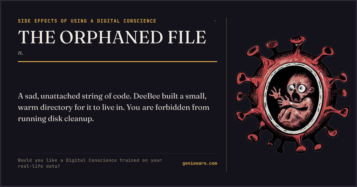THE ORPHANED FILE — share card